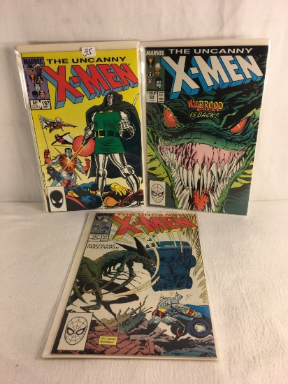 Lot of 3 Pcs Collector Vintage Marvel Comics The Uncanny X-Men Comic Book No.197.232.233