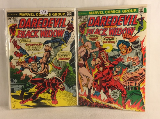 Lot of 2 Collector Vintage Marvel Comics Daredevil &The Black widow  Comic Books No.103.105