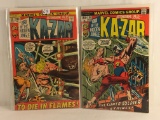 Lot of 2 Collector Vintage Marvel Comics Lord of the Hidden Jungle Ka-Zar Comic Books No.10.19.