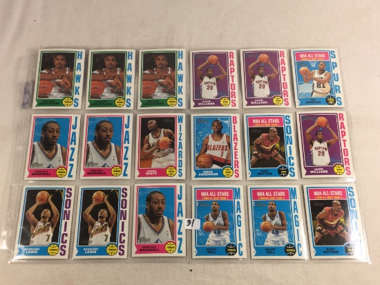 Lot of 18 Pcs Collector Vintage Assorted Basketball Sport Players Trading Cards - See Pictures