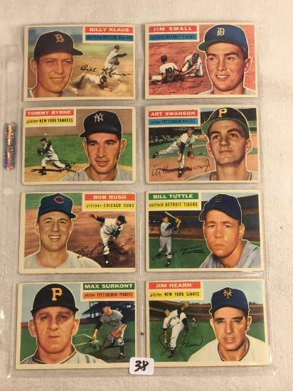 Lot of 8 Pcs Collector Vintage Assorted Baseball Sport Players Trading Cards - See Pictures