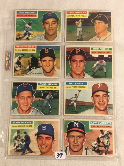 Lot of 8 Pcs Collector Vintage Assorted Baseball Sport Players Trading Cards - See Pictures