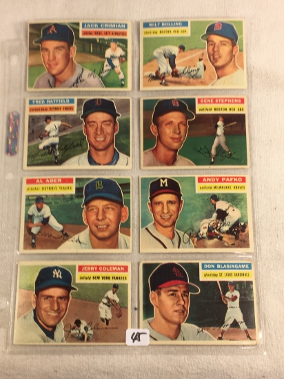 Lot of 8 Pcs Collector Vintage Assorted Baseball Sport Players Trading Cards - See Pictures