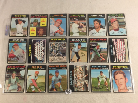 Lot of 18 Pcs Collector Vintage Assorted Baseball Sport Players Trading Cards - See Pictures