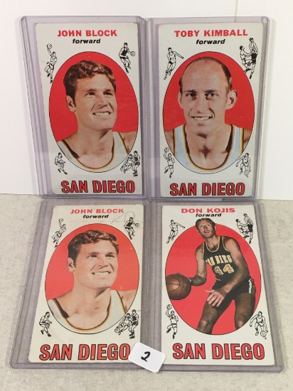 Lot of 4 Pcs Vintage Basketball Sport Trading Assorted Cards And Players - See Pictures