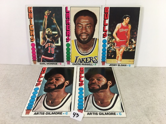 Lot of 5 Pcs Vintage Basketball Sport Trading Assorted Cards And Players - See Pictures