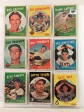 Lot of 9 Pcs Vintage Baseball Sport Trading Assorted Cards And Players - See Pictures