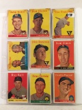 Lot of 9 Pcs Vintage Baseball Sport Trading Assorted Cards And Players - See Pictures