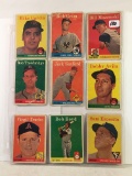 Lot of 9 Pcs Vintage Baseball Sport Trading Assorted Cards And Players - See Pictures