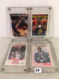 Lot Of 4 Pcs Basketball Sport Trading Assorted Cards And Players in a plastic Frame