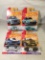 Lot Of 4 Pcs Collector  NIP Hotwheels Assorted Designs 1:64 Scale Die Cast Cars - See Pictures