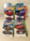 Lot Of 4 Pcs Collector  NIP Hotwheels Assorted Designs 1:64 Scale Die Cast Cars - See Pictures