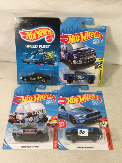 Lot Of 4 Pcs Collector  NIP Hotwheels Assorted Designs 1:64 Scale Die Cast Cars - See Pictures