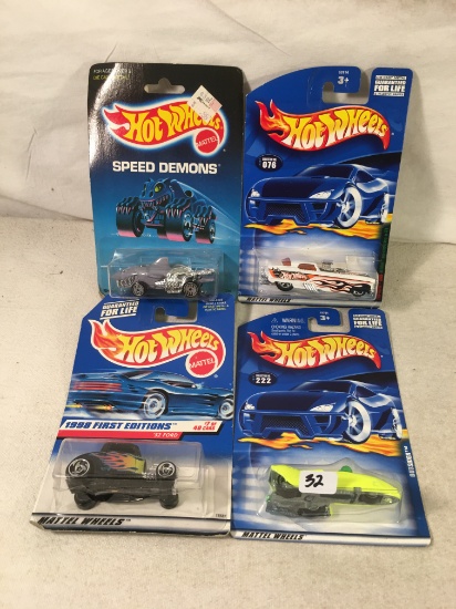 Lot Of 4 Pcs Collector  NIP Hotwheels Assorted Designs 1:64 Scale Die Cast Cars - See Pictures