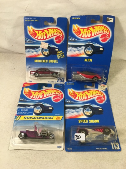 Lot Of 4 Pcs Collector  NIP Hotwheels Assorted Designs 1:64 Scale Die Cast Cars - See Pictures