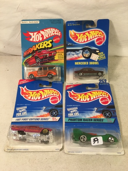 Lot Of 4 Pcs Collector  NIP Hotwheels Assorted Designs 1:64 Scale Die Cast Cars - See Pictures