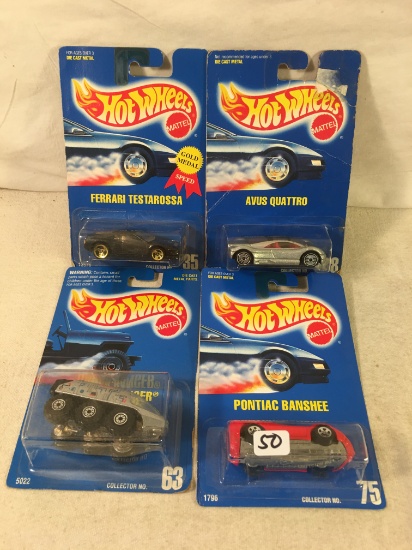 Lot Of 4 Pcs Collector  NIP Hotwheels Assorted Designs 1:64 Scale Die Cast Cars - See Pictures