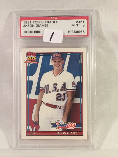 Collector PSA Graded 1991 Topps Traded Jason Giambi #45T Mint 9 10359966