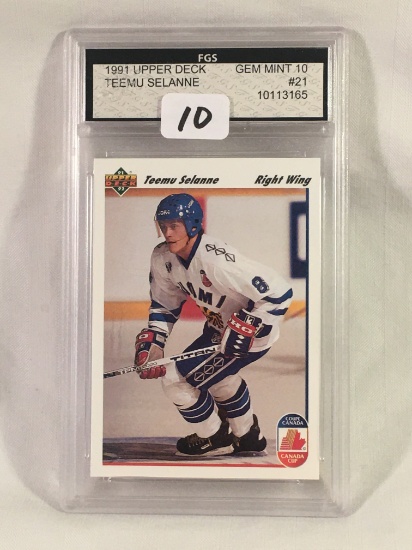 Collector FGS 1991 Upperdeck Teemu Selanne #21 Gem Mint 10 10113165