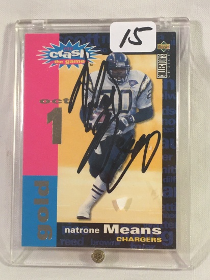 Collector NFL Football Signed Sport Card By: 1995 Upperdeck Natrone MEans