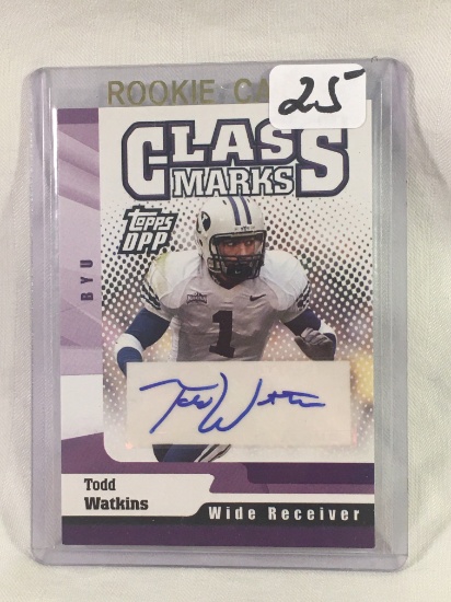 Collector NFL Football Signed Sport Card By: 2006 Topps Todd Watkins