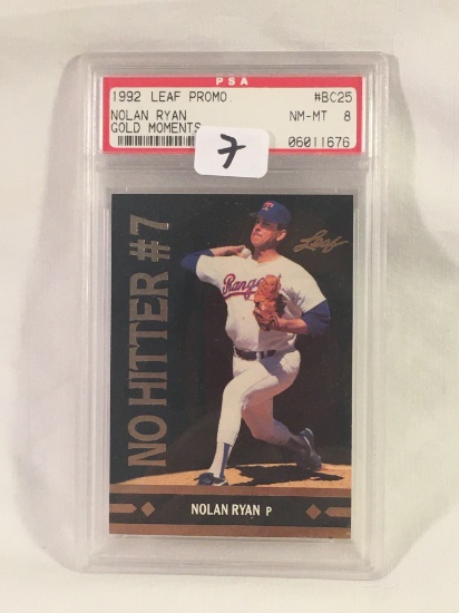 Collector PSA Graded 1992 Leaf Promo Nolan Ryan Gold Moments #BC25 NM-MT 8 06011676