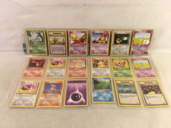 Lot of 18 Pcs Collector Assorted Pokemon Trading Game Cards - See Pictures