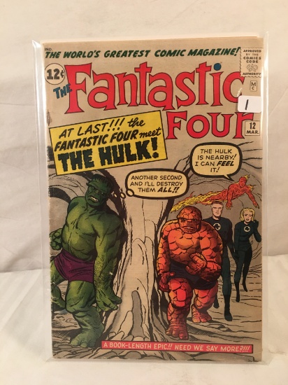 Collector Vintage Marvel Comics The Fantastic Four Meet The Hulk Comic Book No. 12