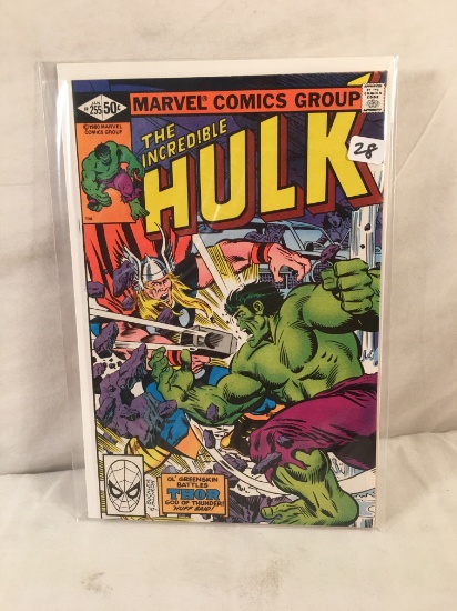 Collector Vintage Marvel Comics The Incredible Hulk Thor Vs Hulk Comic Book No. 255