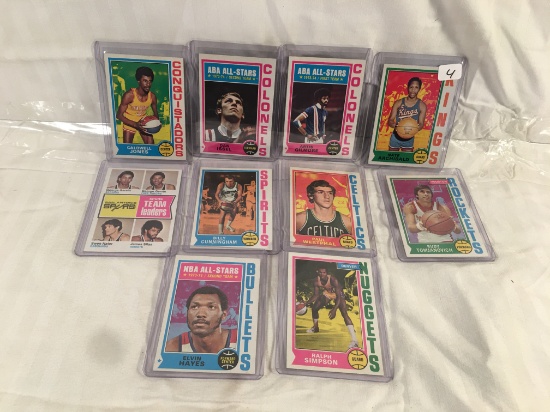 Lot of 10 Pcs Collector Vintage NBA Basketball Sport Trading Assorted Cards and Players