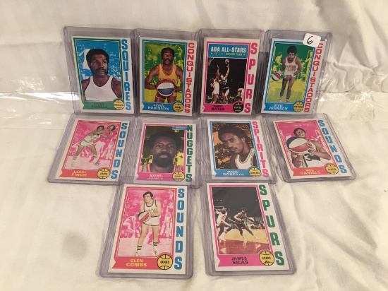 Lot of 10 Pcs Collector Vintage NBA Basketball Sport Trading Assorted Cards and Players