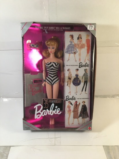 Collector Barbie Mattel 1959 Barbie Doll & Package 35th Anniversary Barbie Doll 14"T Box Damage