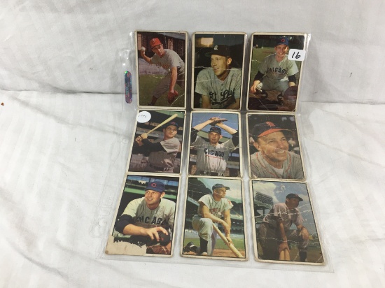 Lot of 9 Pcs Collector Vintage Sport Baseball Sport Trading Assorted Cards and Players