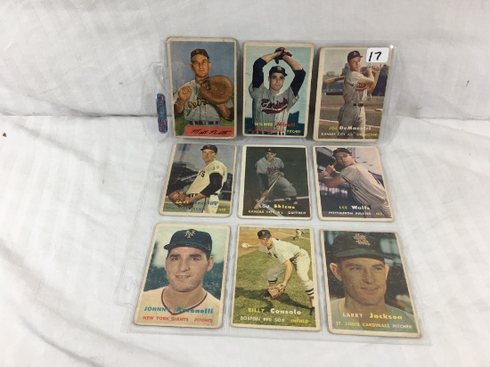 Lot of 9 Pcs Collector Vintage Sport Baseball Sport Trading Assorted Cards and Players