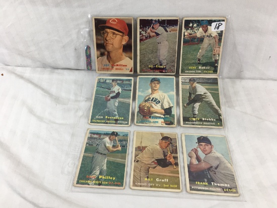 Lot of 9 Pcs Collector Vintage Sport Baseball Sport Trading Assorted Cards and Players