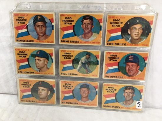 Lot of 9 Pcs Collector Vintage Sport Baseball Sport Trading Assorted Cards and Players