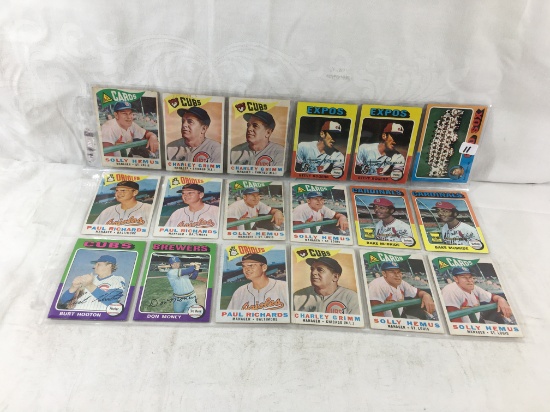 Lot of 18 Pcs Collector Vintage Baseball Sport Trading Assorted Cards and Players -See Pictures