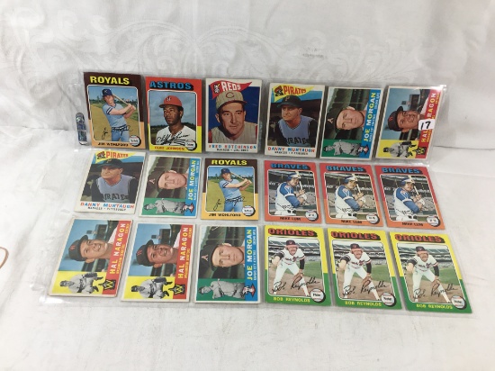 Lot of 18 Pcs Collector Vintage Baseball Sport Trading Assorted Cards and Players -See Pictures