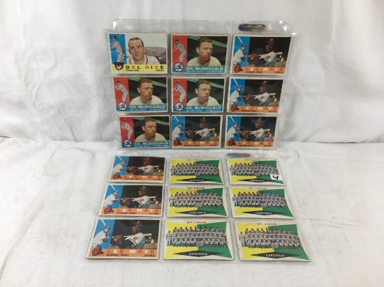 Lot of 18 Pcs Collector Vintage Baseball Sport Trading Assorted Cards and Players -See Pictures