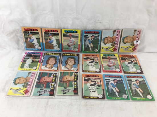 Lot of 18 Pcs Collector Vintage Baseball Sport Trading Assorted Cards and Players -See Pictures