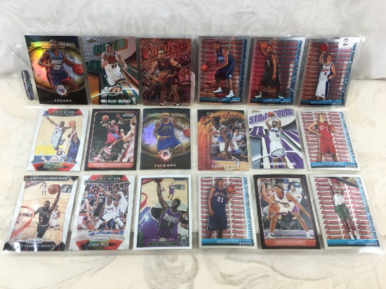 Lot of 18 Pcs Collector Modern NBA Basketball Sport Trading Assorted Cards and Players - See Photos