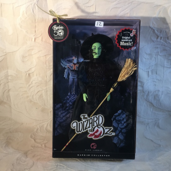 NIB Barbie Collector Pink Label 50th Anniversary The Wizard of Oz Wicked Witch Of The West 13.5"Box