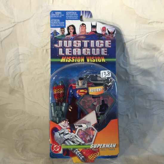 NIP Collector Mattel Justice League Mission Vision Action Superman 7"talll Box