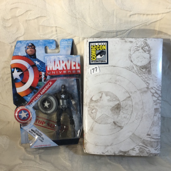 NIP Collector Hasbro Comic Con Marvel Universe Captain America Action Figure 5" Tall Figure