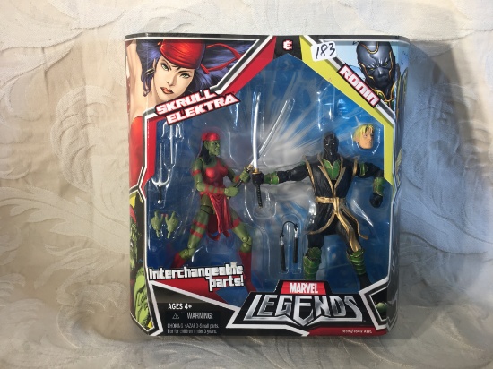 NIP Collector Hasbro Marvel Legends Skrull Elektra And Ronin Action Figure Set 9.5"x9.5" Box