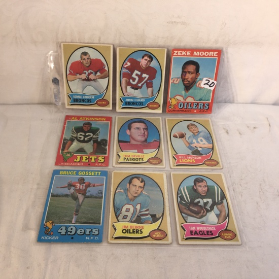 Lot of 9 Pcs Collector Vintage Sport NFL Football Sport Trading Assorted Cards & Players -See Pictur