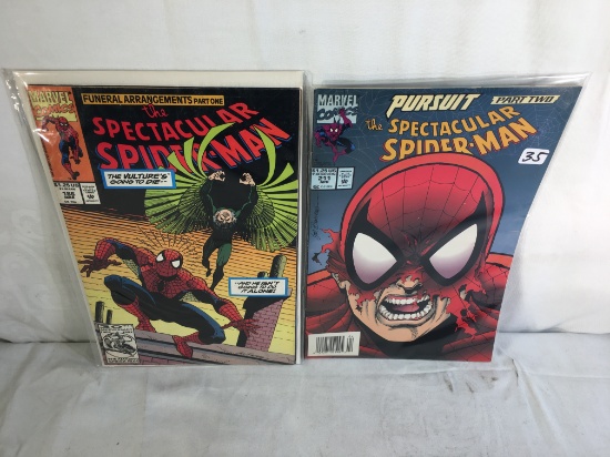 Lot of 2 Pcs Collector Marvel Comics The Spectacular  Spider-man Comic Books No.186.211.