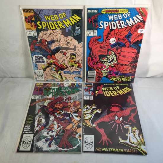 Lot of 4 Pcs Collector Marvel Comics Web Of Spider-man Comic Books No.47.57.62.64.