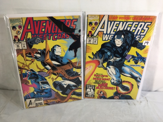 Lot of 2 Pcs Collector Vintage Marvel Comics The Avengers West Coast Comic Books No.94.95.