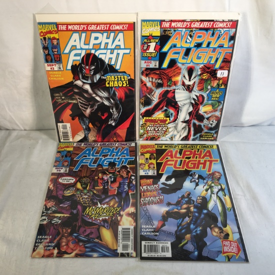 Lot of 4 Pcs collector Modern Marvel Comics Alpha Flight Comic Books No.1.2.3.4.